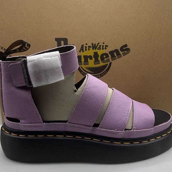 Dr Martens Leather Clarissa II Quad Chunky platform Sandal Lilac Pisa Women 7 - Picture 1 of 11